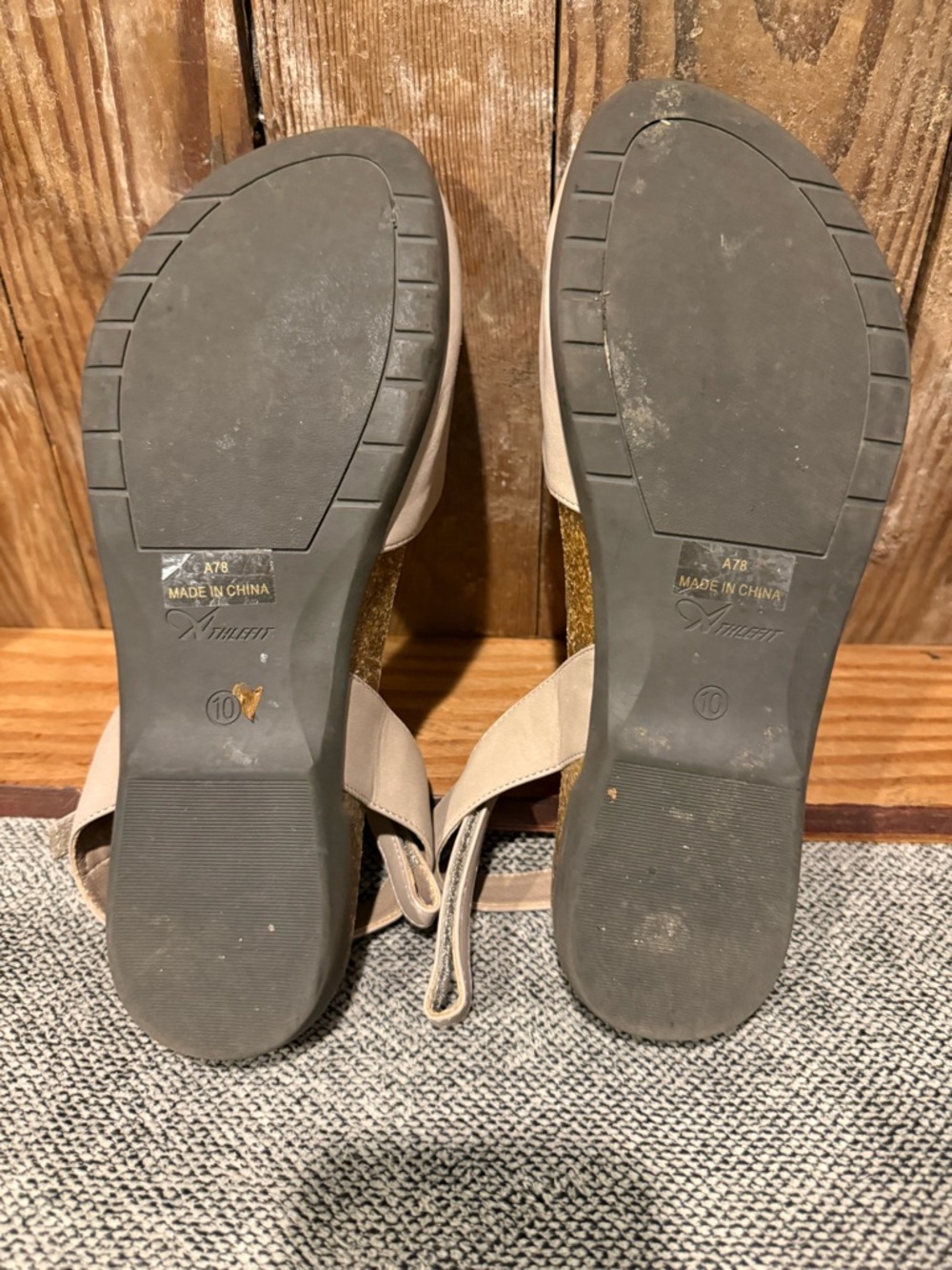 Women's Ankle-Strap Flats in Light Taupe - Picture 3 of 4